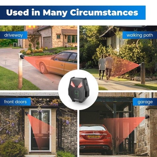 Solar Wireless Driveway Alarm, Outdoor Motion Sensor Detector Alarms Driveway... - Picture 2 of 9