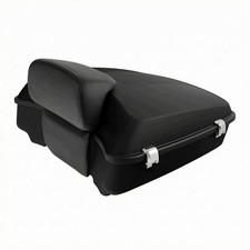 Lockable Motorcycle Top Box with Backrest Glossy Motorcycle Trunk with Backrest