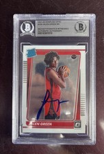 Jalen Green Rockets Signed 2021-22 Panini Donruss Optic Rated Rookie #159 BAS