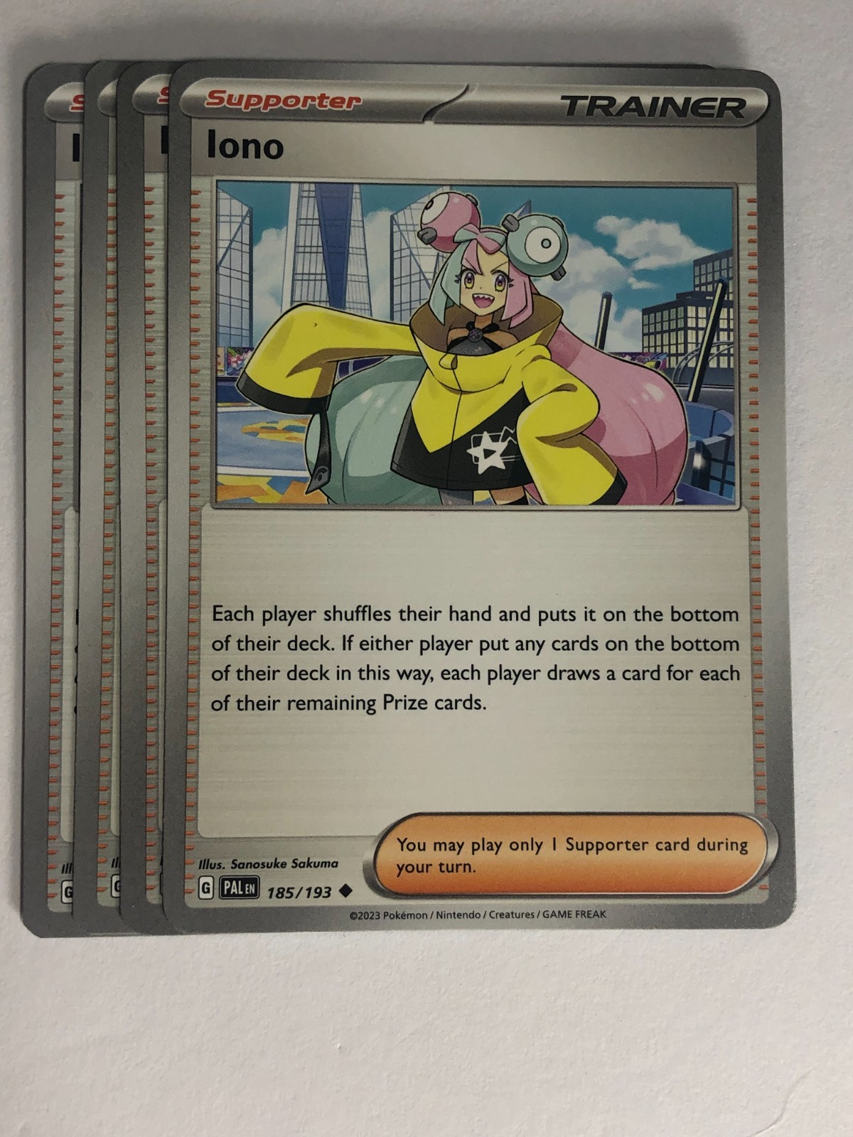 Pokemon TCG Paldea Evolved 4x Playset Iono 185/193 NM