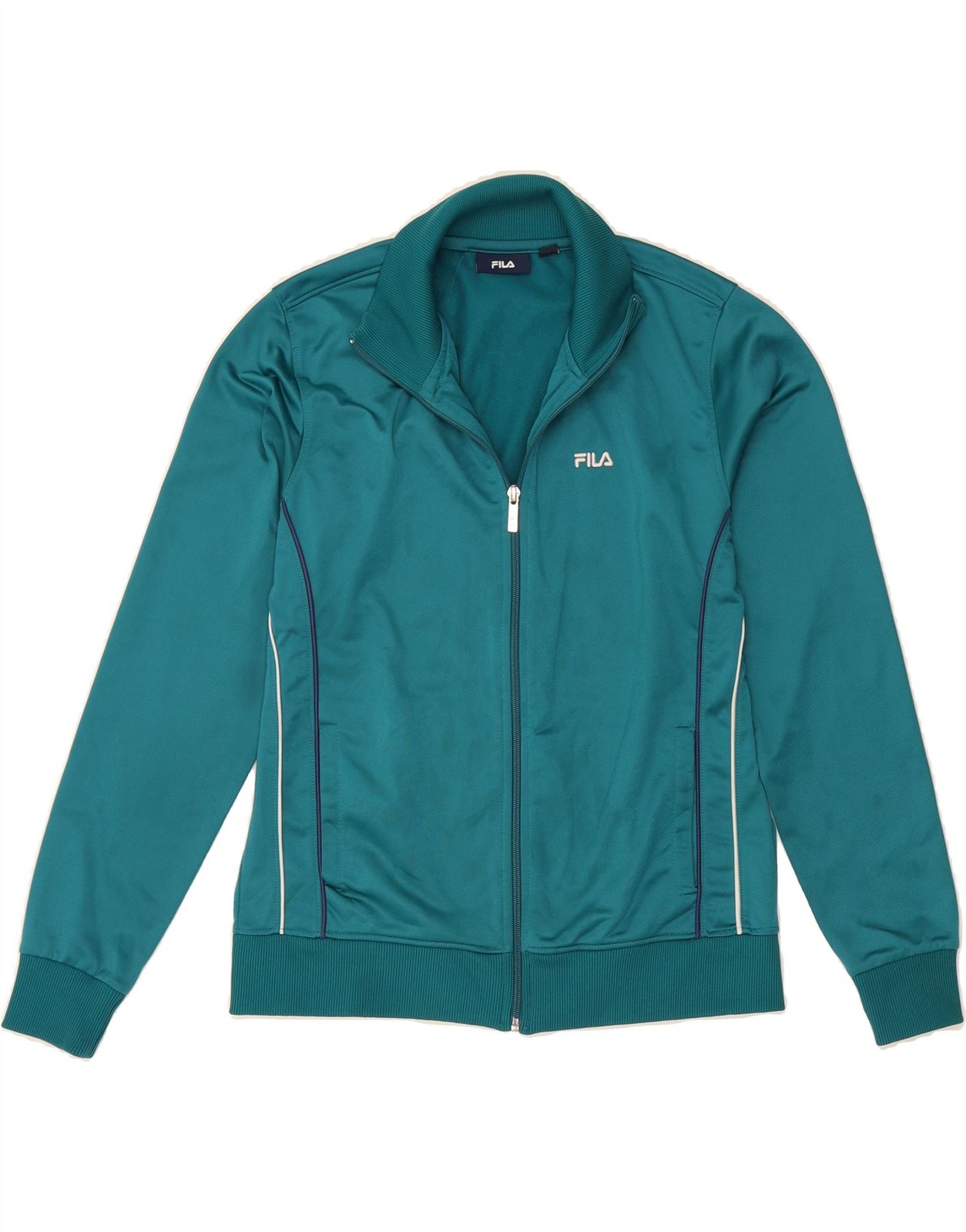 FILA giacca tuta donna top UK 14 grande verde poliestere AK04