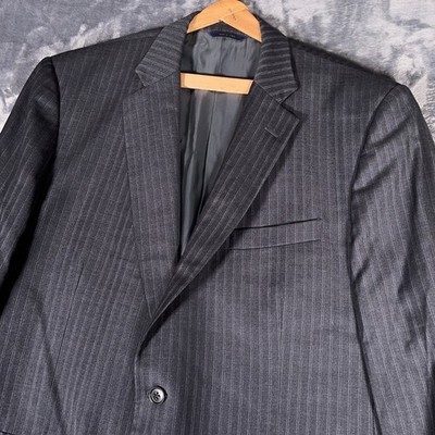 Brooks Brothers Madison Blazer Men s 46L Gray Pinstripe Wool Italy 1818