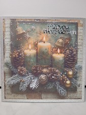 Weihnachtskarte Kerzen 16x16 cm mit Umschlag Weihnachten Karte Handgemacht NEU