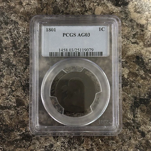Photo of a 1801-P Large Cent from an eBay listing that sold on Jul 17, 2026