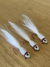 Three Hand Tied 1/16 Crappie Jigs