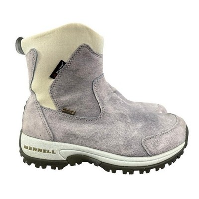 Merrell Tundra Waterproof Winter Boots Cold Grey Thinsulate Polartec Womens 6