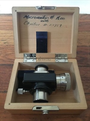 Zeiss Aus Jena Microscope Okular-Schrauben Mikrometer Eye Piece Micrometer + Box