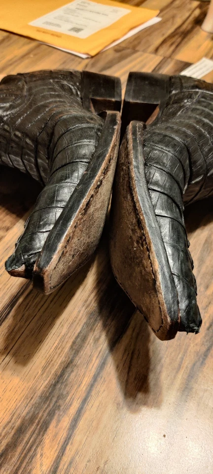 Botas de Vaquero Hechas a Mano Exóticas Caimán Caimán Caimán Para Hombre – Eje 12”, Suela de Cuero Foto 3 de 4