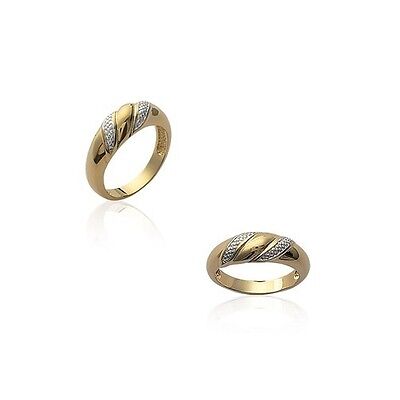 Bague JONC Granité BICOLORE LARGE Plaqué OR NEUF T 66 BijouterieJOLYBIJOUX