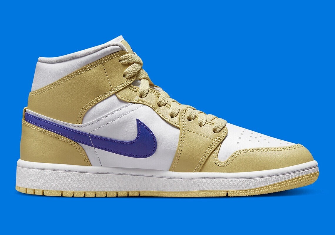 Air Jordan 1 Mid ホワイト/レモンイエロー 37.5 Nike Air Jordan 1 Mid GS Women's LT Laser Orange Yellow