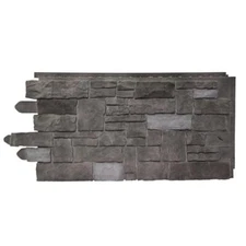 Novik Faux Stone Siding Panel 20.25"x45" Artisan Cut Polymer Ash (6 Panels/Case)