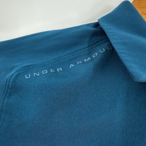 UNDER ARMOUR Heatgear Herren Performance Golf SS Polo orange & blau ~ Größe Large - Bild 3 von 10