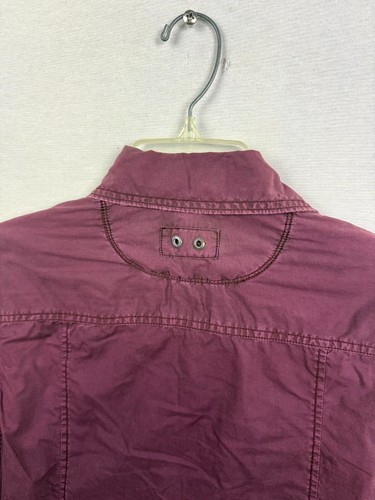 Converse One Star Shirt Mens Small Maroon Skating Long Sleeve Pockets Button Up - Picture 8 of 8