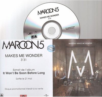 MAROON 5 makes me wonder CD PROMO Frankreich französische Papierhülle Pochette Papier