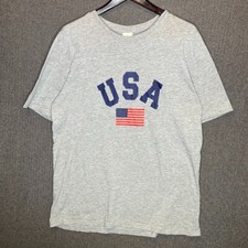 USA American Flag Graphic T-Shirt Gray Patriotic Tee Men  s XL Casual