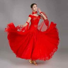 Professional Modern Dance Dress Standard Women Skirts Prom Waltz Tango Costume