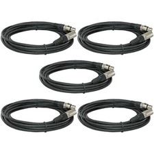 5-Pack 25 Ft Foot Feet XLR Male to Female 3pin Mic Audio Cord Microphone Exte...