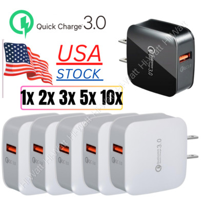 Lot 18W QC3.0 USB Fast Quick Charge Wall Charger Power Adapter For iPhoneSamsung