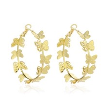 Butterfly Gold Hoop Earrings for Women