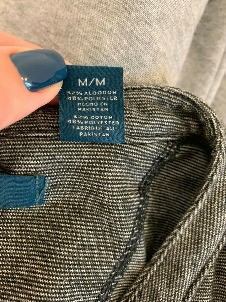 Perry Ellis Hombre Henley Manga Larga 3 Botones Mezcla Algodón Negro/Gris Talla M Foto 4 de 4