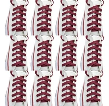 12 pairs Flat "Burgundy" Sneaker Athletic String 27",36",45",54",63" Shoelace