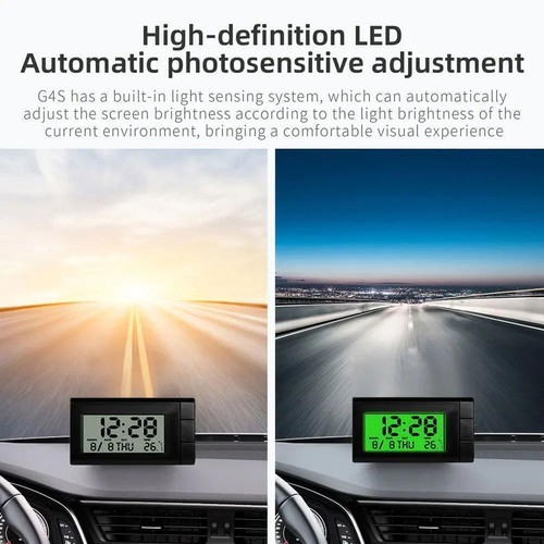 Mini LCD Screen Digital Clock 2in1 Interior Car Auto Temperature B8Q2 G2G1 - Picture 5 of 15