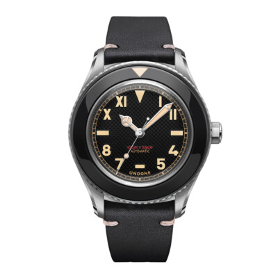 Undone Basecamp Cali Vintage Automatik Stahl Schwarz Leder Herrenuhr