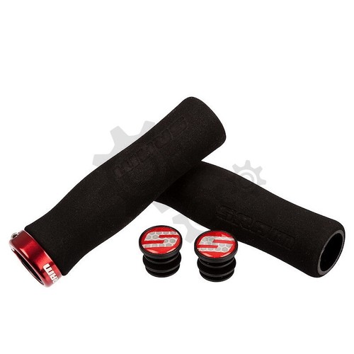 Empuñaduras de contorno Sram espuma con anillo de bloqueo bicicleta ergonómico negro rojo - Imagen 7 de 8