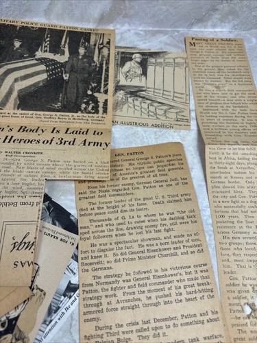 Vtg Collection of Newspaper Clippings about General George Patton WWII 1940's - 第 3/5 張圖片