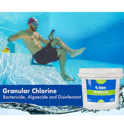 Rx Clear 99.3% Sodium Di-Chlor Granular Swimming Pool Chlorine - (Choose Size) - Picture 2 of 14