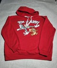 Tom and Jerry Red Chase Graphic Drawstring Hoodie Junior Size Large  11-13 NICE!