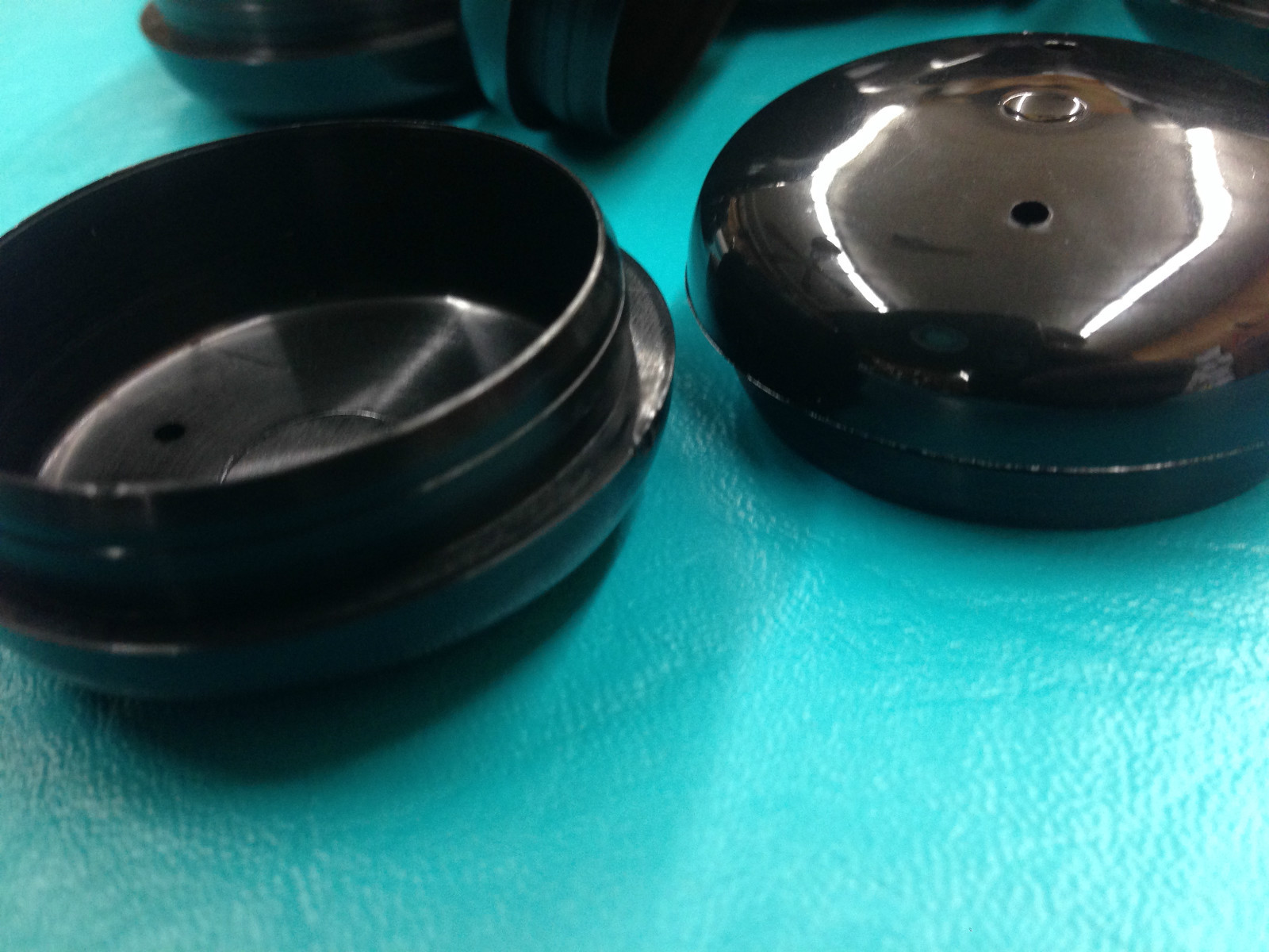 50 Plastic Black Wrought Iron Patio Chair Leg Inserts Cups Glide Caps 1