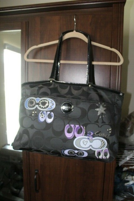 coach large diaper tote travel bag