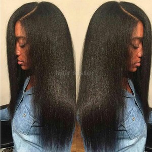 Yaki Straight Indian Virgin Human Hair Wigs 13x6 Lace Front Wig