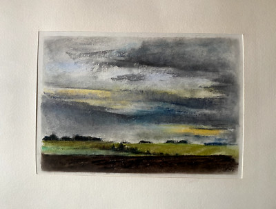 Franz Ehmke 1928-2018 GDR Painter °Berlin° Pastel Evening Sky At Lübars Wiesen