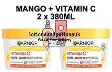 Image of 2 X Garnier MANGO + VITAMIN C Body Superfood Nutri-Glow Cream For Dry Skin 380ml