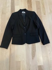Calvin Klein Blazer Womens 10 Black Notch Lapel Tailored Fit Three Button