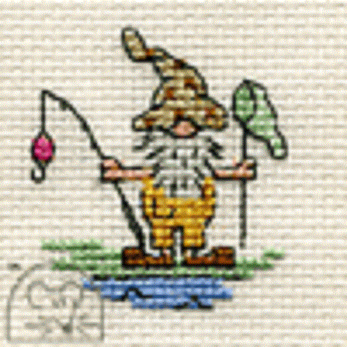 Mouseloft Stitchlets 'Just Gnomes! - Gone Fishing' Cross Stitch Kit
