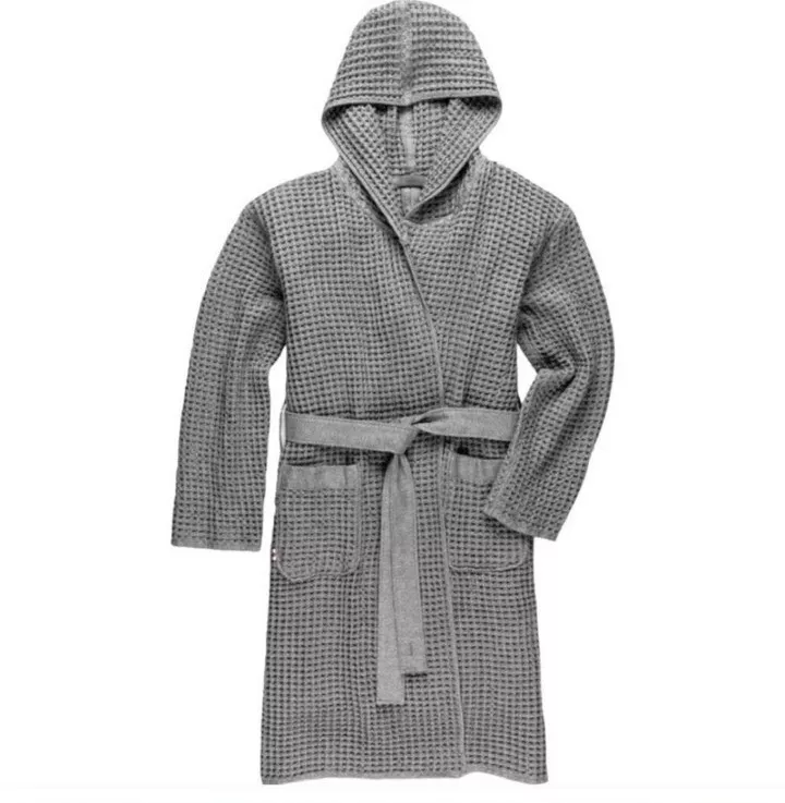 Onsen Huckberry Hooded Waffle Robe Size Small Medium Dark Gray eBay