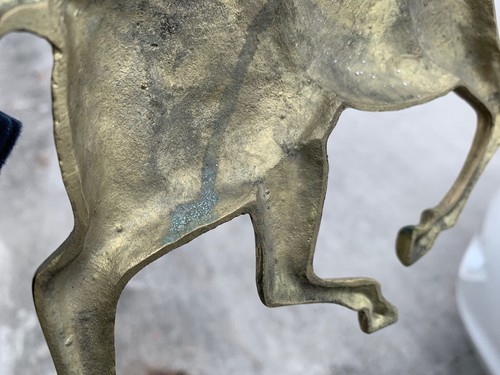 Vintage BRASS HORSE Wall Plaque Art Patina a SPIRIT run in the WILD 12/22 ❤️m13 - Foto 9 di 10