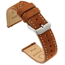 Suede Quick Release Watch Band - Light Brown - 18, 20 or 22mm