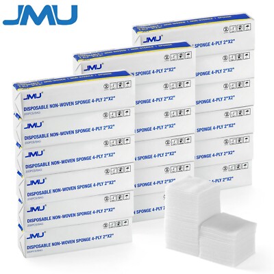 JMU Dental 5000 2''x2'' Medical Gauze Pad Non Woven Sponges 4-Ply Disposable