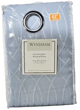 Wyndham One Grommet Window Panel 52x63in Fits 1.5in Rod Blue 18474 Polyester