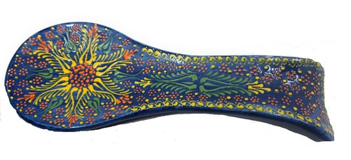 Handmade Traditional Turkish Pottery Spoon Rest "Lace" Designs - Picture 18 of 22