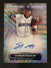 Starlin Aguilar 2022 Bowman Sterling Prospect Auto Wave Refractor /125 Mariners