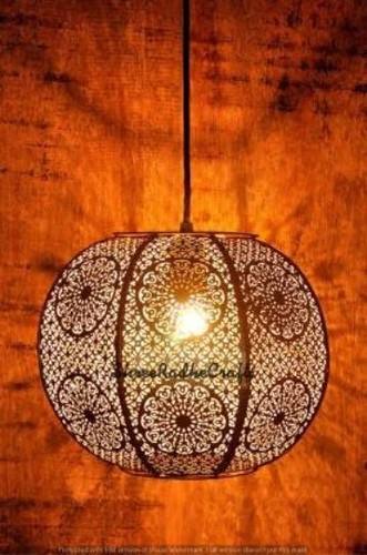 Moroccan Turkish Metal Ceiling Lamp Exclusive Home /Wedding Decoration Light - Picture 4 of 8