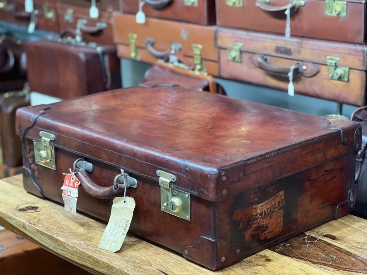 Best leather suitcase sale