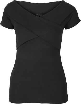 Küstenluder «LUZIE WRAP» Vintage Rippstrick KURZARM Shirt Oberteil Rockabilly