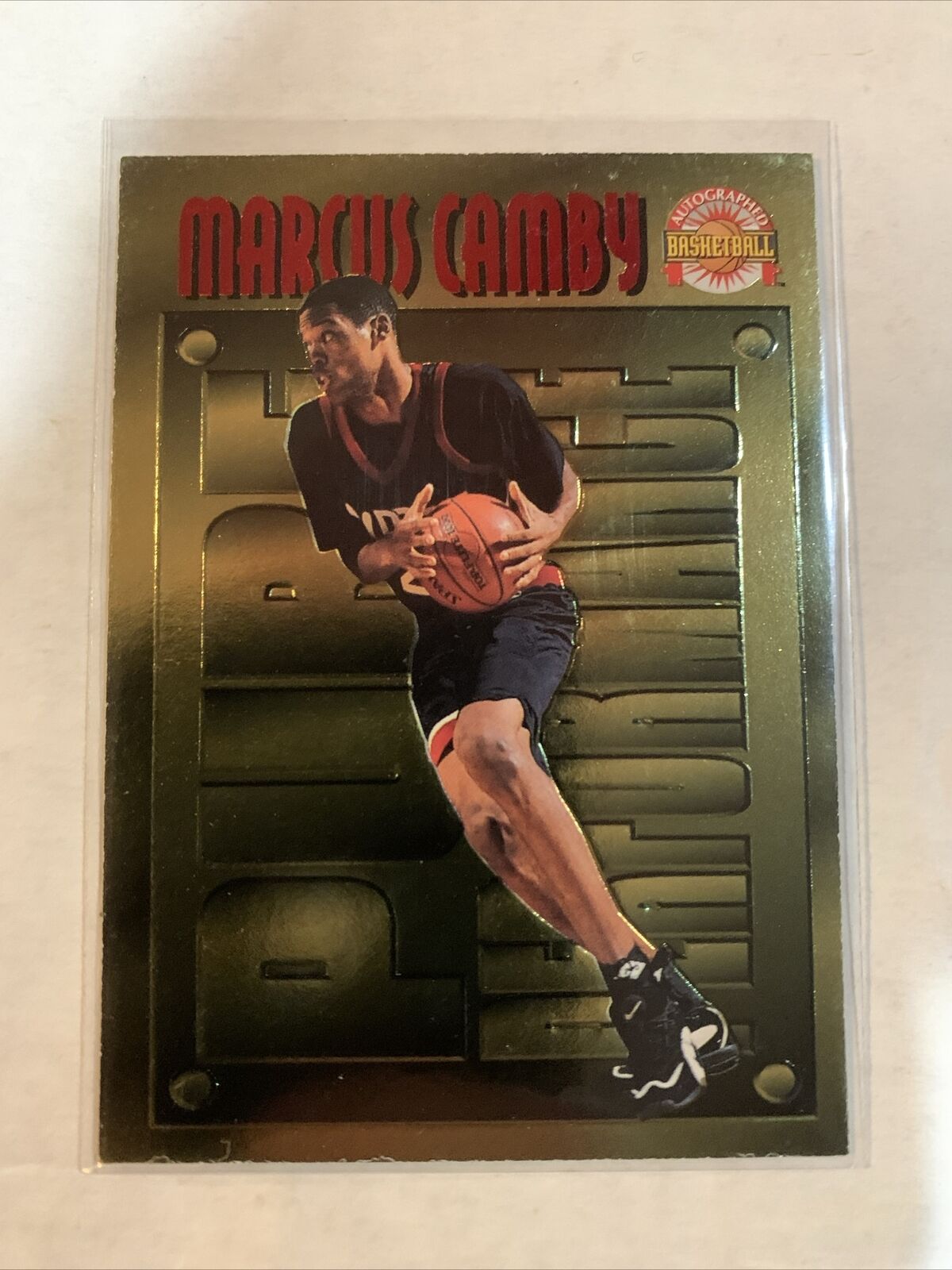 MARCUS CAMBY 1996 SCORE BOARD AUTOGRAPHED PURE PERFORMANCE GOLD #PP2 ROOKIE