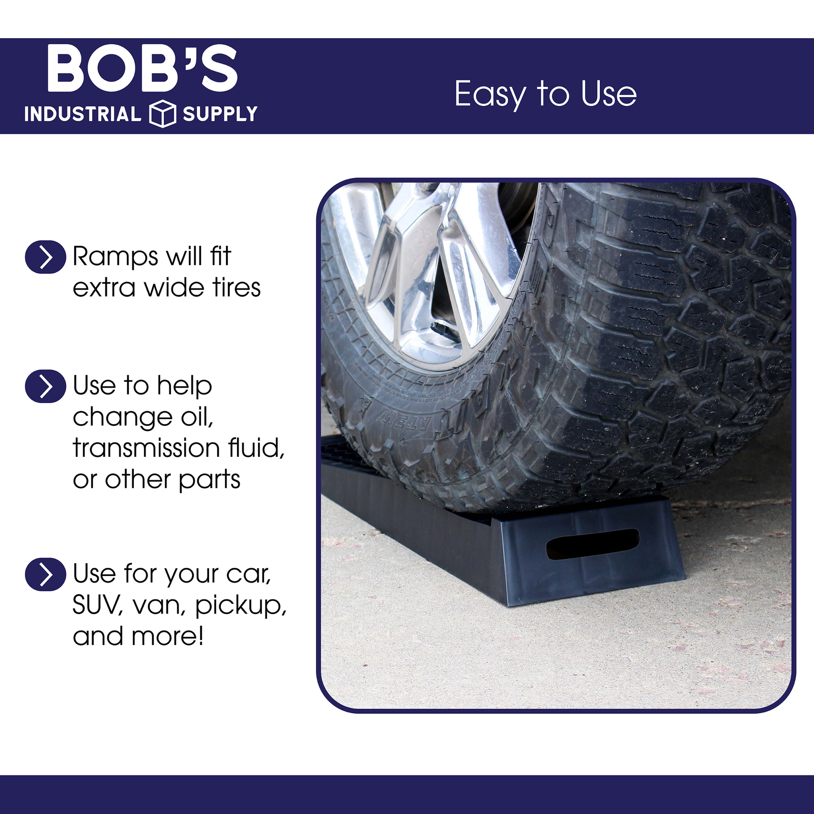 BISupply Vehicle Service Ramp Set 6.6” Inch Lift 5 Ton Truck Ramps